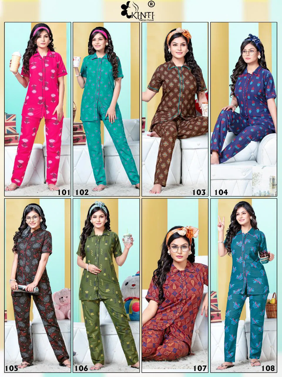 Kinti Ice Cream latest exclusive comfortable cotton with super fine stitching night suits collection